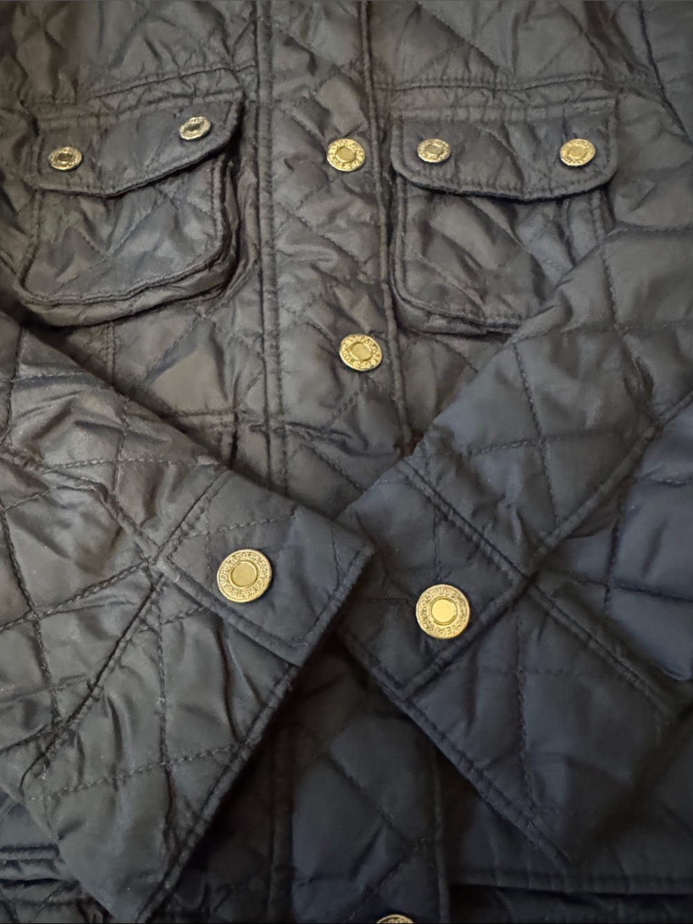 GAP Navy Quilted Button-Front Autumn/Spring Jacket - Picture 7 of 8